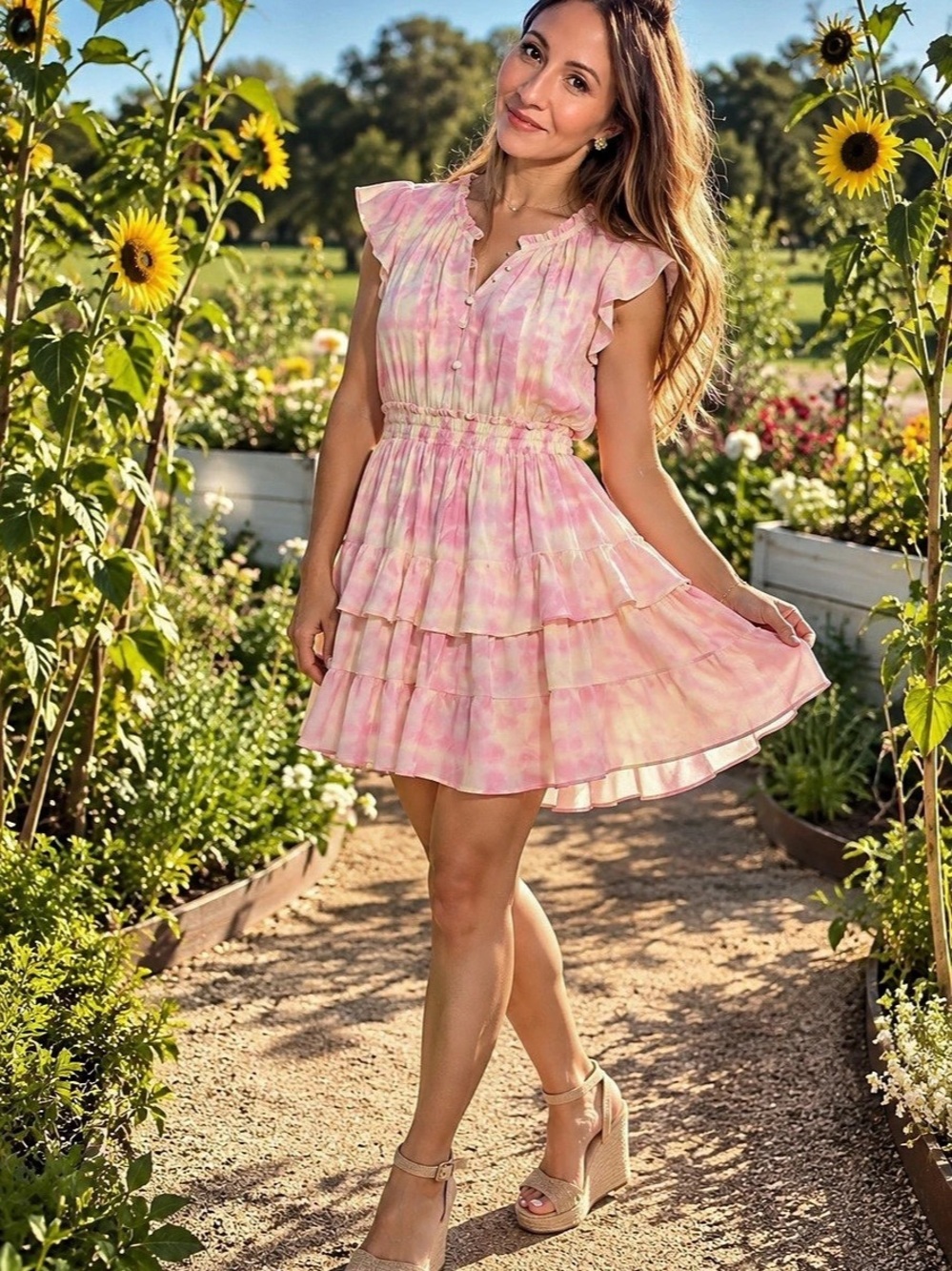 Pink Tie-Dye Mini Dress Like New